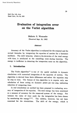 Evaluationofintegrationerror ontheVerletalgorithm