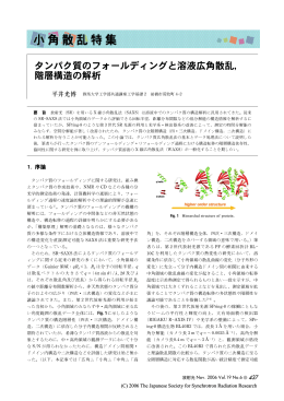タンパク質のフォールディングと溶液広角散乱， 階層構造の解析