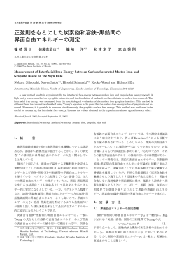 正弦則をもとにした炭素飽和溶鉄  黒鉛間の 界面自由