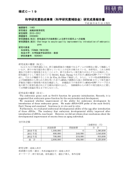 研究成果報告書 - KAKEN - 科学研究費助成事業データベース