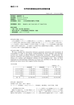 様式 C-19 科学研究費補助金研究成果報告書 - KAKEN