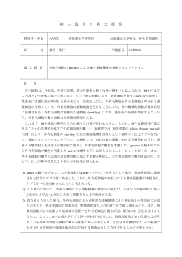 修 士 論 文 の 和 文 要 旨