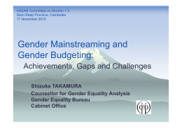 Gender Mainstreaming and Gender Budgeting: