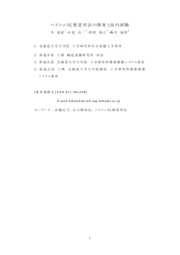 パイロット孔壁変形法の開発と室内試験 - Rock Mechanics Laboratory