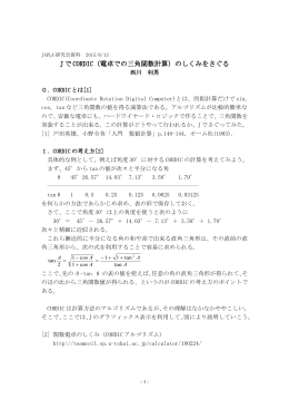 J で CORDIC（電卓での三角関数計算）のしくみをさぐる