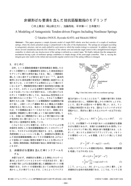 非線形ばね要素を含んだ拮抗筋駆動指のモデリング