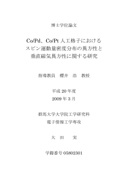 Co/Pd、Co/Pt 人工格子における スピン運動量密度分布の異