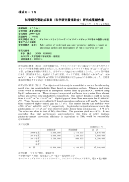研究成果報告書 - KAKEN - 科学研究費助成事業データベース