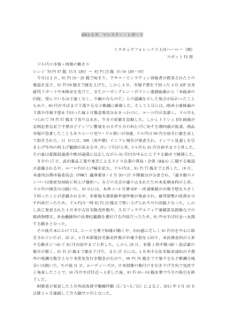 2011-5 月 マンスリー・レポート トウキョウフォレックス上田ハーロー（株