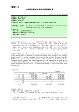 様式 C-19 科学研究費補助金研究成果報告書
