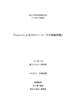 Geant4 によるカロリーメータの性能評価