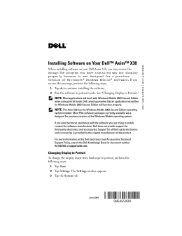 INstalling Software on Your Dell Axim X30