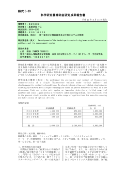 様式 C-19 科学研究費補助金研究成果報告書 - KAKEN
