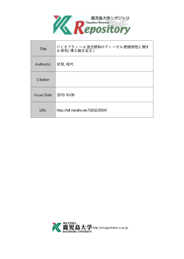Title バイオブタノール混合燃料のディーゼル燃焼特性に関す る研究