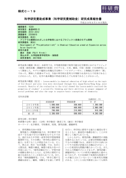 研究成果報告書