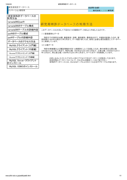 研究用特許データベースの 利用方法 tamadaDBとpatR tamadaDBの
