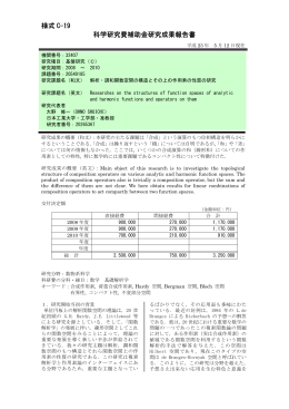 様式 C-19 科学研究費補助金研究成果報告書 - KAKEN