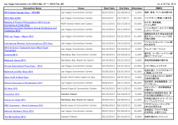 Las Vegas Convention List (2013 Mar. 01 ～ 2014 Feb. 28) As of 20