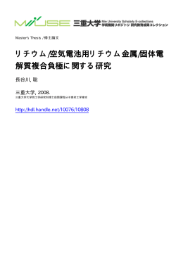リチウム/空気電池用リチウム金属/固体電 解質複合 - MIUSE