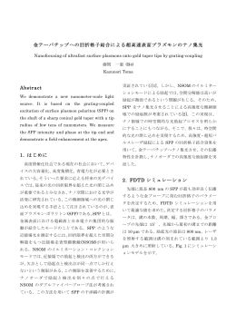 金テーパチップへの回折格子結合による超高速表面プラズモンのナノ集