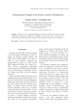 Nomenclatural Changes in the Genus Calanthe (Orchidaceae)
