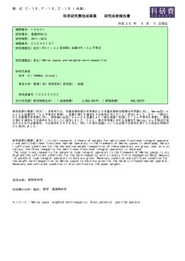 科学研究費助成事業 研究成果報告書 - KAKEN