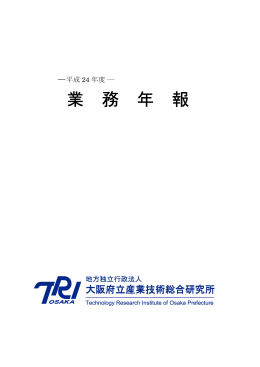 平成24年度業務年報 - 地方独立行政法人大阪府立産業技術総合研究所