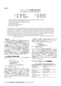 B142 スターリング冷凍機の性能特性