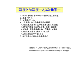 速度と加速度ー2,3次元系ー