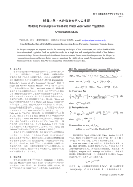 植栽内熱・水分収支モデルの検証 ( )= ( ( (
