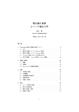 積分論の基礎 ルベーグ積分入門