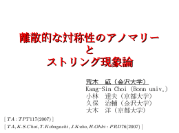 離散的な対称性のアノマリー と ストリング現象論