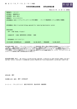 科学研究費助成事業 研究成果報告書 - KAKEN