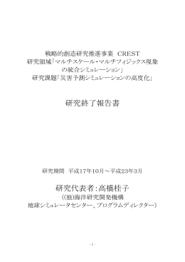 災害予測シミュレーションの高度化
