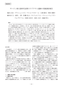 サハリン新石器時代前期スラブナヤ5遺跡の発掘調査報告