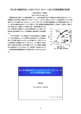 斜入射X線回折法によるｶﾞｽｸﾗｽﾀｰｲｵﾝﾋﾞｰﾑ加工の表面損傷 - SPring-8