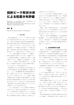 回折ピーク形状分析 による粒度分布評価