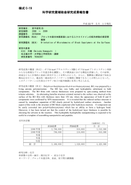 様式 C-19 科学研究費補助金研究成果報告書 - KAKEN