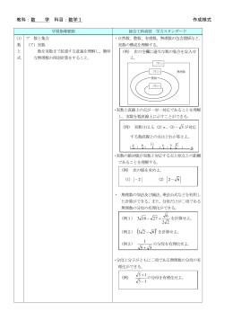 教科：数 学 科目：数学Ⅰ 作成様式