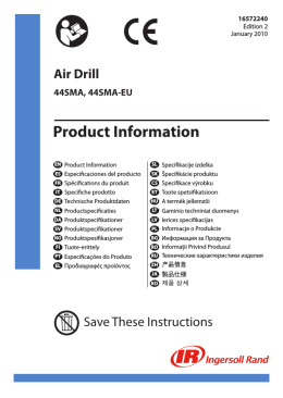 Product Information Manual, Air Drill, 44SMA