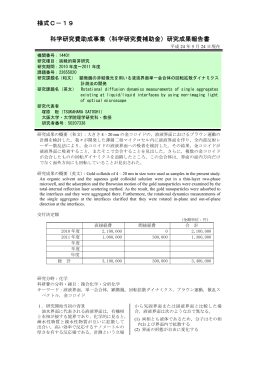 研究成果報告書 - KAKEN - 科学研究費助成事業データベース