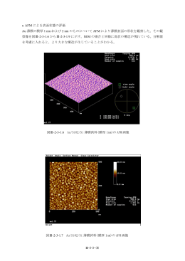 e. AFM による表面状態の評価 Au 薄膜の膜厚 1 nm および 2 nm のもの