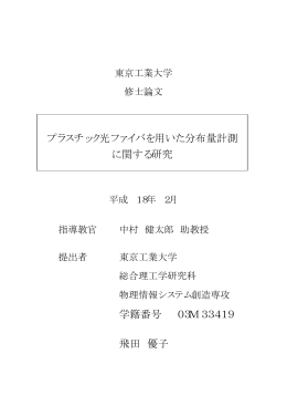 プラスチック光ファイバを用いた分布量計測に関する