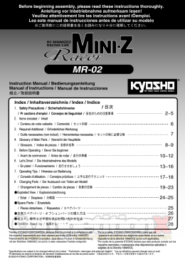 Kyosho Mini Z Racer MR-02 Manual