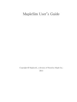 MapleSim User`s Guide