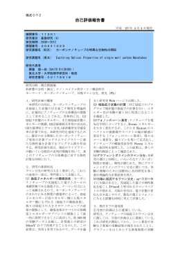 自己評価報告書 - KAKEN - 科学研究費助成事業データベース
