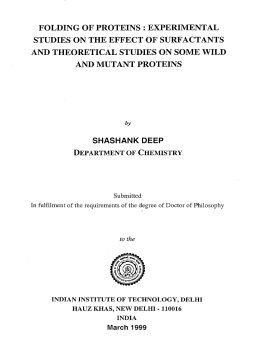 folding of proteins:experimental studies on the
