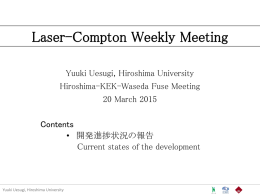 Laser Compton meeting 2013.10.17 Y. UESUGI - JLC