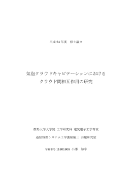 気泡クラウドキャビテーションにおける クラウド間相互作用の