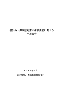模倣品・海賊版対策の相談業務に関する年次報告(PDF